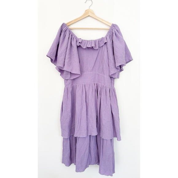 Ivy City Co Dresses & Skirts - Ivy City Co. || Iris Tiered Ruffle Smocked Dress Lavender Purple XL
